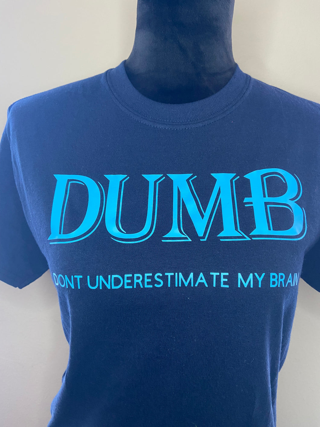 DUMB Navy and Carolina Blue T-shirt